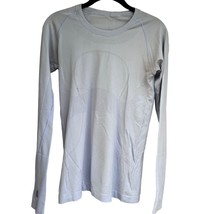 Lululemon Size M Light Blue Long Sleeve Swiftly Tech Workout Shirt Thumb... - £20.52 GBP