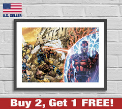 Jim Lee X-Men 90s Magneto Wolverine Cyclops Poster 18&quot; x 24&quot; Print Man Cave Art - £10.60 GBP
