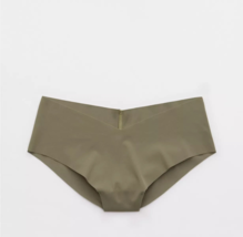 American Eagle Aerie No Show Cheeky Panties X-LARGE Olive Green Color Silky New - $15.47