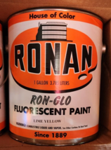 RONAN RON-GLO FLUORESCENT LIME YELLOW ENAMEL GALLON 128OZ NEW SIGN PAINT... - $134.19