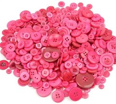 50 Resin Buttons Colorful Pinks Jewelry Making Sewing Supplies Assorted ... - $5.93