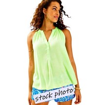 Lilly Pulitzer Rianne Blouse Size MED Mojito Green Sleeveless Pastel Swi... - £20.63 GBP