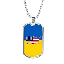 Unique Gifts Store Ukrainian-American - Luxury Dog Tag Necklace, Pendant, Ukrain - £31.41 GBP