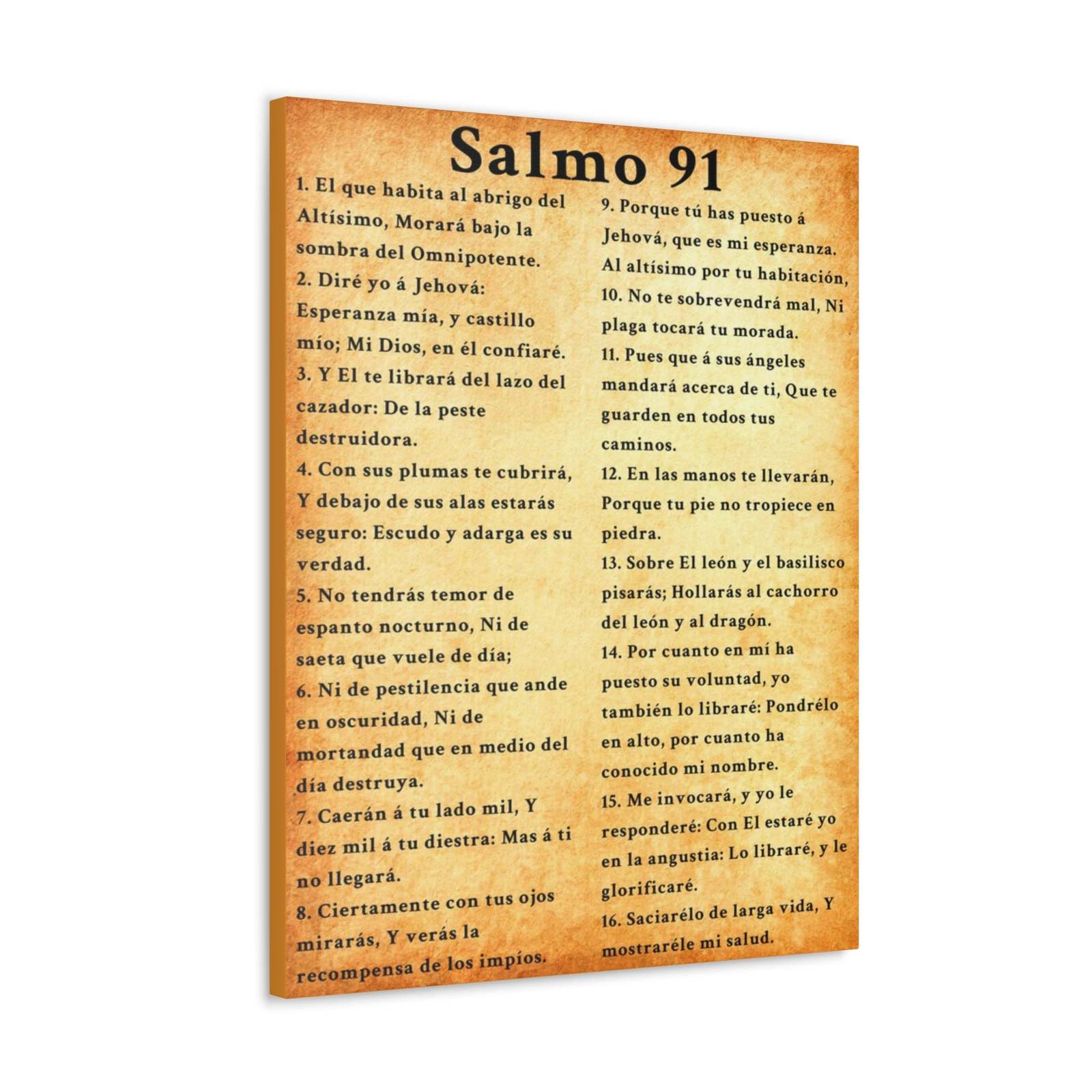 Salmo 91 Oro Psalm 91 Spanish Gold Bible Chapter Canvas Christi