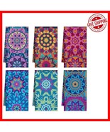 Colorful Mandala Dish Towels - Set of 6 Soft Microfiber Kitchen Towels - $36.74 CAD