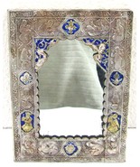 Antique Qajar Silver Plated and Enamel Decorative Mirror In Case  - €257,06 EUR