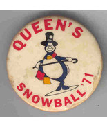 QUEEN&#39;S UNIVERSITY SNOWBALL 1971 BUTTON Kingston + PHE Staff Crests Embr... - $18.75