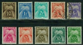 FRANCE Sc# j80 // j92 (10) MH &amp; U Wheat Sheaves TimbreTaxe(1946-1953)Postage Due - £37.99 GBP