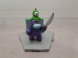 Among Us purple crewmate alien &amp; sword figure mini diorama character Innersloth - £9.36 GBP