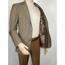 Men's Mono Turkey Sport Coat 100% Super 180s Wool 1480-04 Tan Brown Plaid image 4