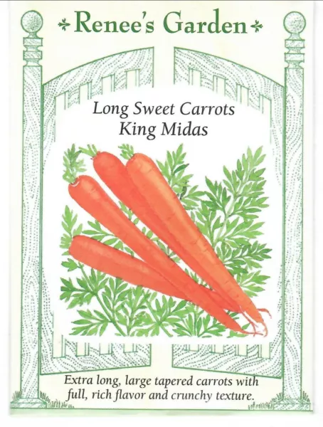 Carrot Long Sweet King Midas Vegetable Seeds Renee&#39;S 12/24 Fresh New - £8.42 GBP