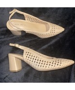 NINE WEST BUCKLE STRAP SLIP ON POINTY TOE WOVEN SANDALS SIZE 7.5 NEW - $1,621.88 MXN