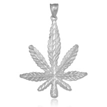 925 Sterling Silver 420 Pot Ganja Weed Cannabis Charm Marijuana Leaf Pendant - $78.26