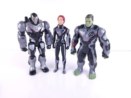 Marvel Avengers Endgame Suit Figurine Hulk Iron Man &amp; Black Widow 11&quot; Lot of 3 - £27.72 GBP