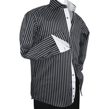 Men Shirt J.Valintin Turkey-Usa 100% Egyption Cotton Axxess Style 1594-14 Black image 2