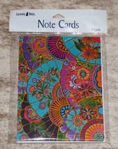 LEANIN TREE Laurel Burch Colorful Fans #35690~8 Notecards~Color Blank Inside - £6.20 GBP