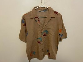 Men’s vintage Montgomery Ward  large Brown short sleeve button up shirt. - £51.43 GBP