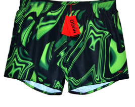 Hugo Boss Bright Green Black Logo Men&#39;s Swim Shorts Beach Athletic Size ... - £58.35 GBP