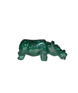 Contemporary beautiful carved natural malachite figure of standing hippo... - $71.66 CAD