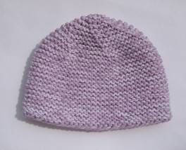 thick winter beanie soft melange pink-lavender merino wool women eco han... - £20.80 GBP+