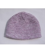 thick winter beanie soft melange pink-lavender merino wool women eco han... - £19.44 GBP+