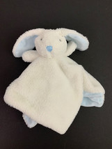 Mud Pie Lovey Security Blanket Bunny Rabbit White Blue 13&quot; x 14&quot; Mudpie - $15.15