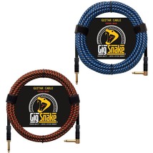 10Ft Red &amp; 20Ft Blue Guitar Cable Bundle - £56.31 GBP