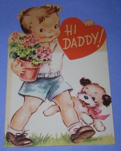 RUST CRAFT VALENTINE CARD VINTAGE 1947 HI DADDY SCRAPBOOKING - £11.98 GBP