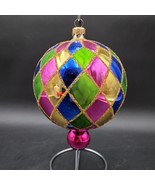 Christopher Radko Carnival Harlequin Ball Drop Glass Ornament #97-349-1,... - $2,454.70 MXN