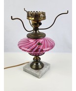 Vintage Fenton Opalescent Cranberry Swirl Electric Lamp Base Working w/ ... - £62.21 GBP