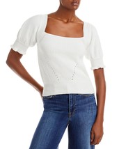 French Connection Women&#39;s Caballo Mozart Puff Sleeve Sweater White M B4HP $98 - $39.95