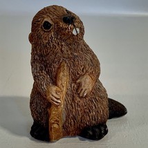 Vintage Beaver Figurine Stone Critters Figure Wild Animals Home Decor 1988 4&quot; - £11.49 GBP