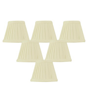 Set of 6 Crisp Linen Pleated Clip-on Candelabra Lampshade 3x5x4 - $54.99