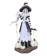 Fantasy Amy Brown Ghost Pumpkins Witch With Bat and Haunted Spirit Figurine - $1,540.93 MXN