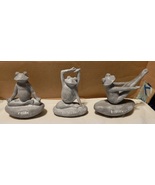 Yoga Frogs Garden Decoration 6”x 5”Statues 3 Total Relax Enjoy Life Bala... - £15.24 GBP