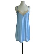 Shadowline Satin Chemise Nightgown  Size Large Blue Style 4505 - £35.37 GBP