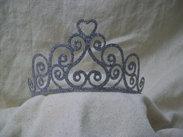Fancy Silver Glitter Metal Tiara Scroll Hearts Swirls Queen Princess Cupid Venus - £10.18 GBP