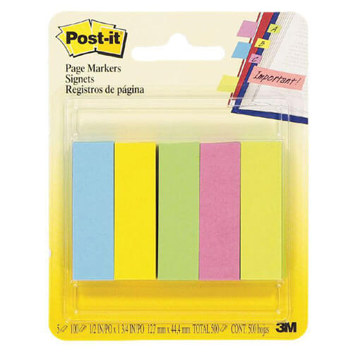 Post-it Page Markers 500 Sheets (5 Colours) - Jaipur - $20.26