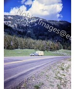1963 62 Chevy W/ Travel Trailer Highway Scene Wyoming 35mm Slide - £5.88 GBP