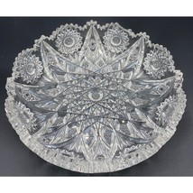 VTG American Brilliant Cut Glass High Quality Fine Cutting Antique ABP Bowl 9&quot; - $32.71