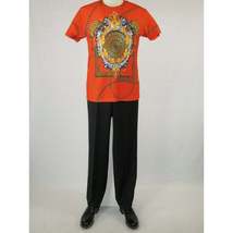 Men Crew T Shirt Makrom Turkey Medallion medusa Lion Floral 1231-426 red Gold image 3