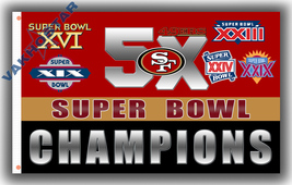 San Francisco 49ers Football Team 5x Champions Flag 90x150cm3x5ft Super Banner - $13.95