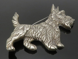 MEXICO 925 Sterling Silver - Vintage Terrier Dog Oxidized Brooch Pin - BP5041 - £91.35 GBP