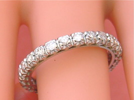 VINTAGE MID-CENTURY 1ctw DIAMOND PLATINUM 2.6 mm ETERNITY BAND RING 1950... - £1,736.89 GBP