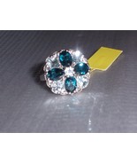 LONDON BLUE TOPAZ OVAL, SKY BLUE PEAR &amp; W TOPAZ COCKTAIL RING, SIZE 7, 6... - $123.48 CAD