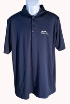 ANTIGUA Mens Short Sleeve Button Down Prescott Golf Club Polo Shirt Blue... - $11.87