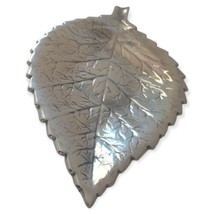 Susan Stocking Aluminum Tray Leaf Shaped Candy Dish Trinket Vintage Silv... - $24.74