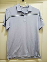 Puma Men&#39;s Large Polo Blue Striped Trim Shirt Golf Carlsbad California Logo - $21.24