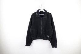 Gymshark Womens Size Small Distressed Reversible Fleece Full Zip Jacket Black - £35.57 GBP