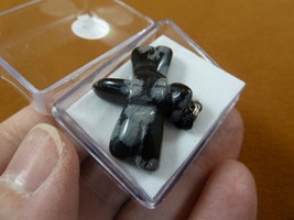 ann-drag-12 black Obsidian DRAGONFLY gemstone figurine PENDANT necklace ... - $12.19